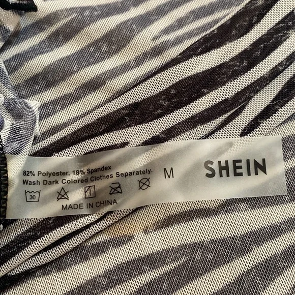 Shein sarong black and white zebra striped. {1004} - Picture 3 of 4